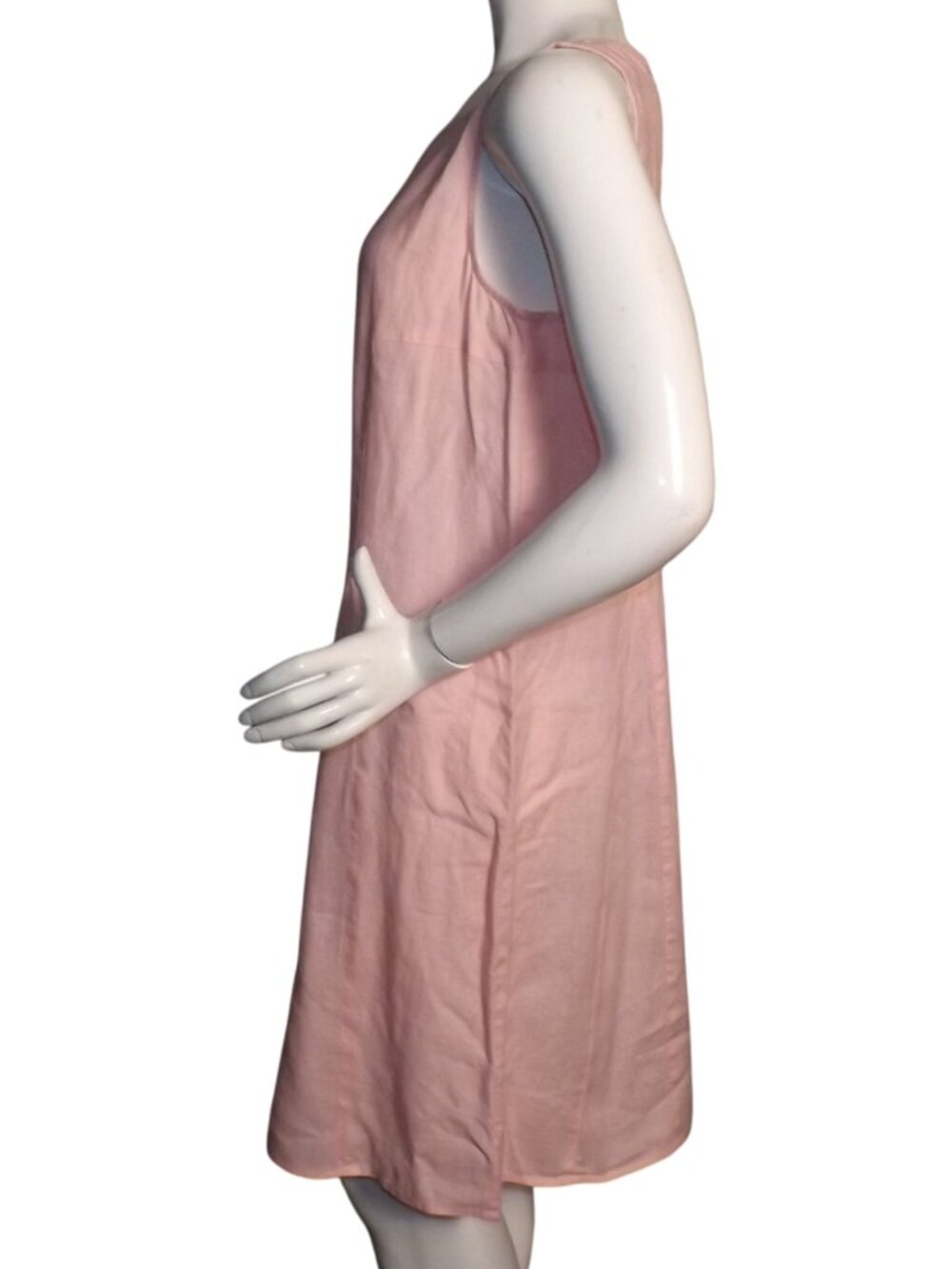 J.JILL Linen Dress, M, Pink Shift, Sleeveless, V-neck, Knee length - Picture 8 of 12
